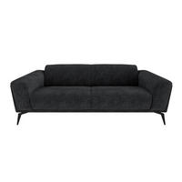 SOFA 3-SITZER Texturierter Samt Dunkles Anthrazit 220cm - Anthrazit, Textil (220/74/90cm) - Sia Home