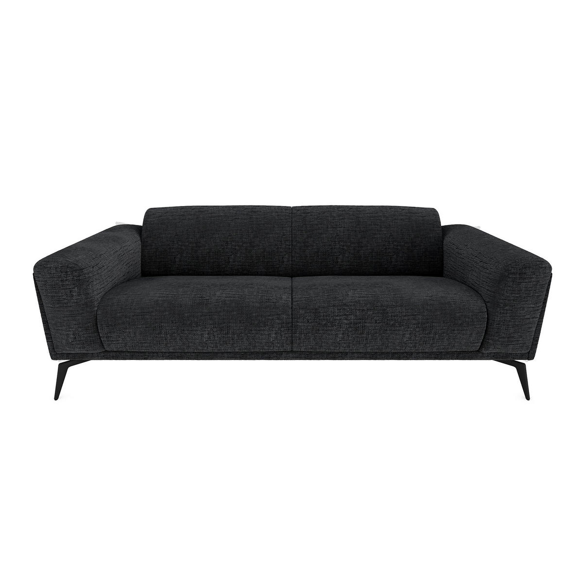 SOFA 3-SITZER Texturierter Samt Dunkles Anthrazit 220cm - Anthrazit, Textil (220/74/90cm) - Sia Home