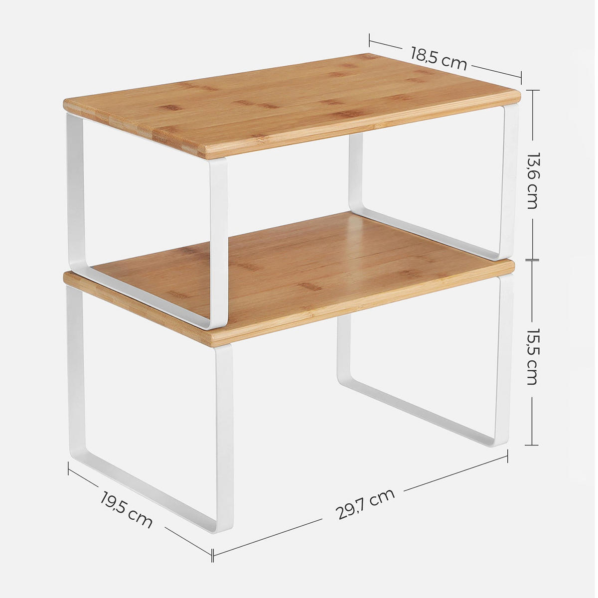KÜCHEN-ORGANIZER QUITO 4ER-SET - Eukalyptusholzfarben, Naturmaterialien (29.7/15.5/19.5cm) - Hansiro