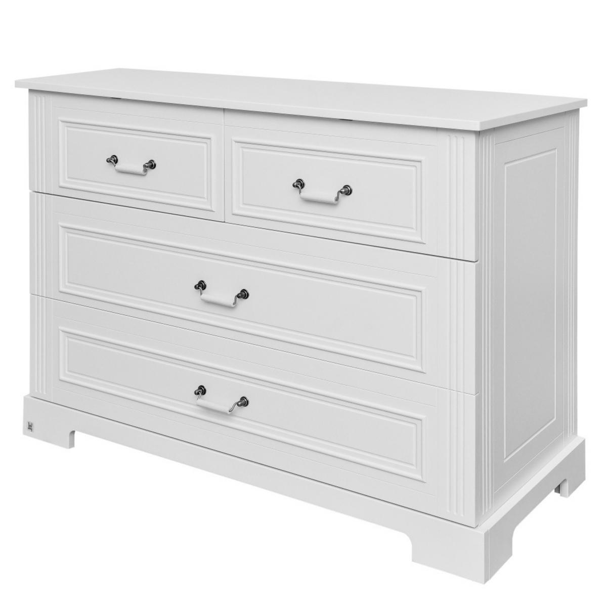 KINDERKOMMODE Ines – rustikale Eleganz und Funktionalität Weiß - Weiß, Holzwerkstoff (120/90/51cm) - RAUMHIRSCH FURNITURE