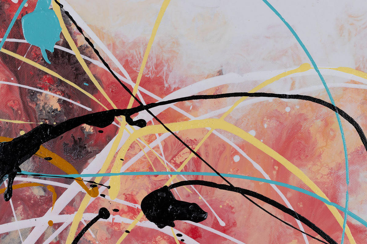 ACRYLBILD HANDGEMALT 100/75 cm - Weiß, Holz/Textil (100/75cm) - KUNSTLOFT