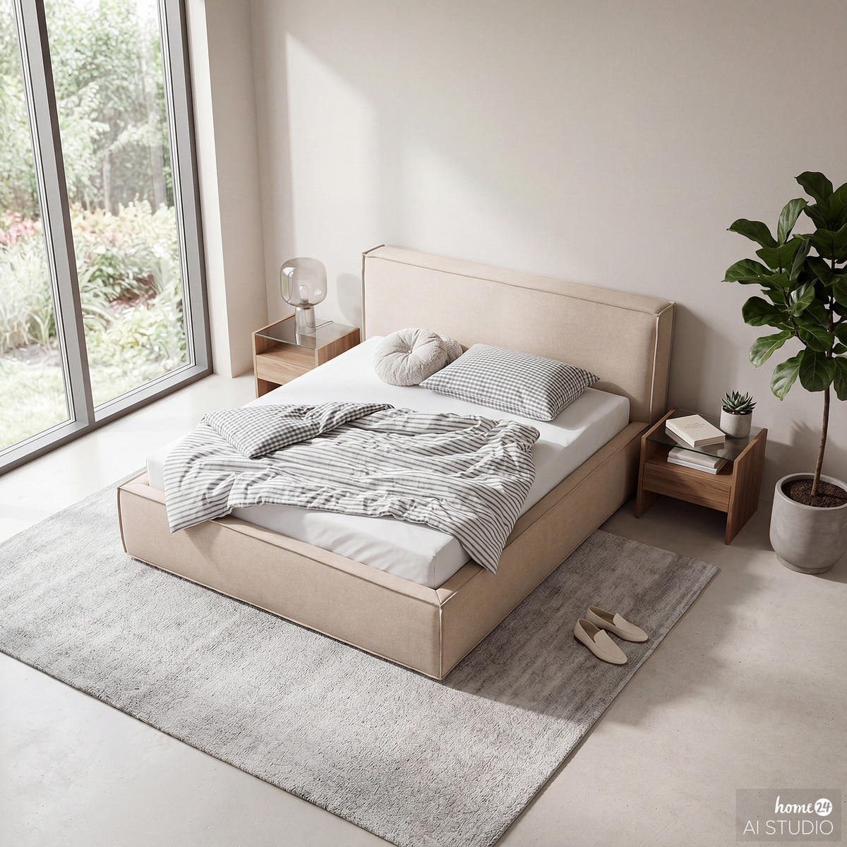 POLSTERBETT - Beige, Textil (180/200cm) - home24
