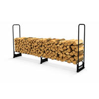 KAMINHOLZREGAL Chimera außen inkl Abdeckung 117x260x36cm Schwarz - Schwarz, Metall (260/117/36cm) - PROREGAL