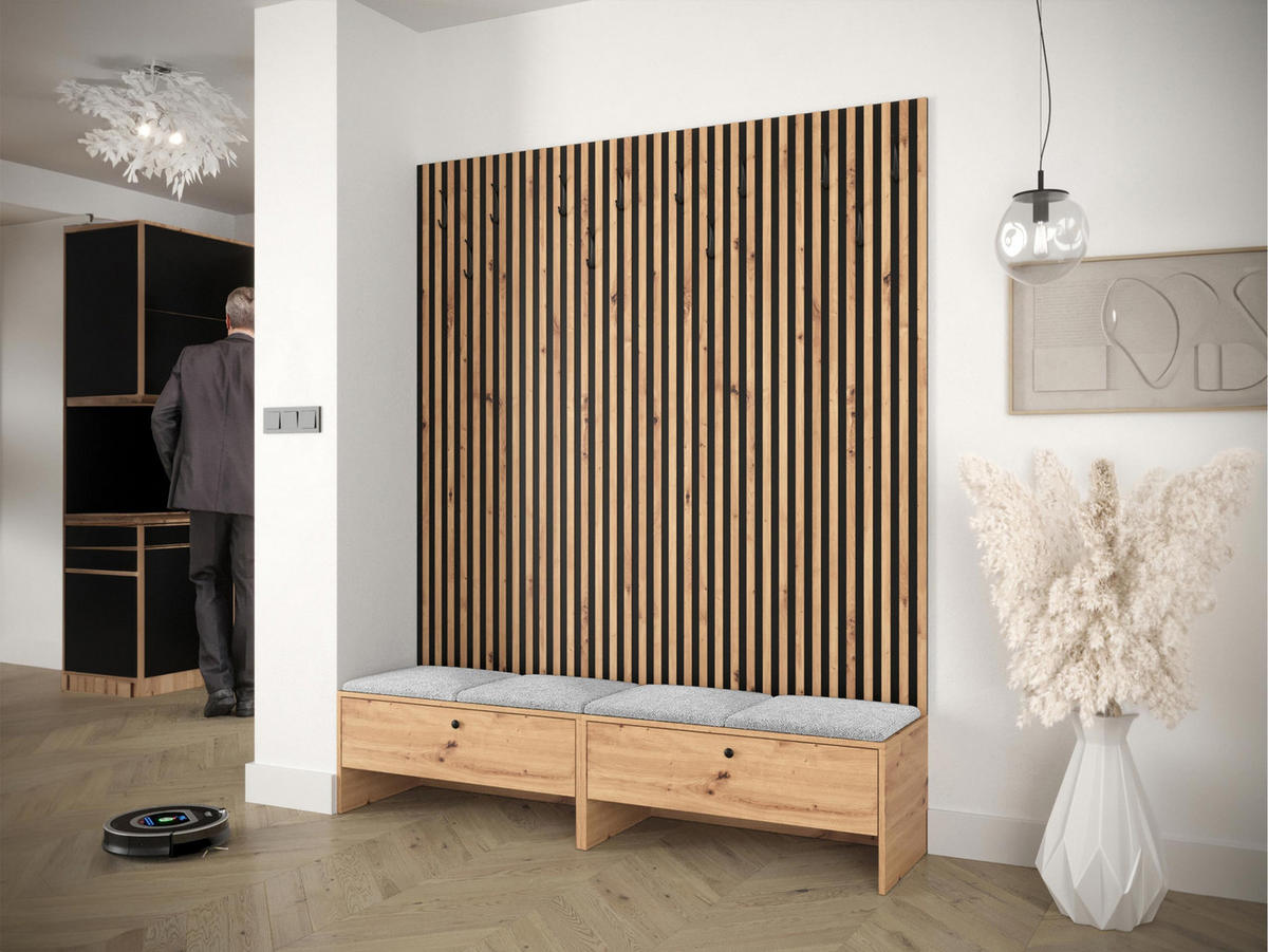GARDEROBE Balma V - Silberfarben/Eiche Artisan, Holzwerkstoff (170/206/44cm) - MIRJAN24