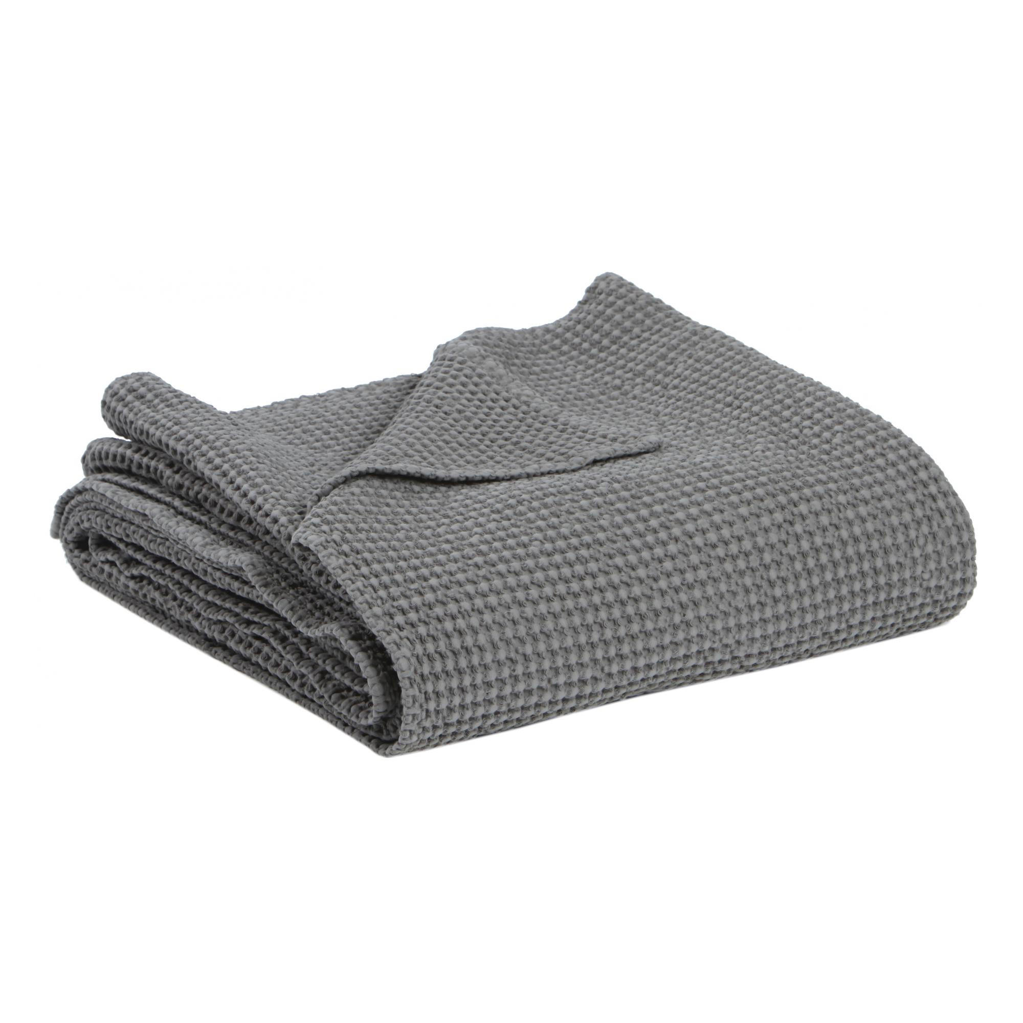 RECYCELTE DECKE Maia turteltaubefarben 240 x 260 cm - Grau, Textil (240/260cm) - Vivaraise