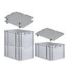 EUROBOX 3x Nextgen Economy Mit Auflagedeckel Grau/Schwarz Griffe Geschlossen - Schwarz, Kunststoff (40/32/60cm) - PROREGAL