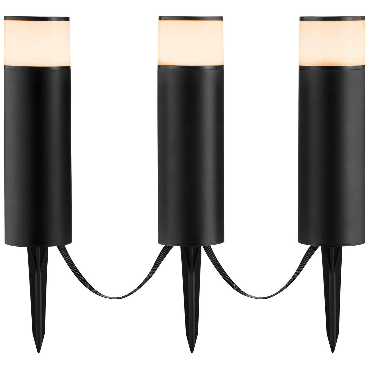 LED AUßENLEUCHTE Dody Schwarz/Weiß 7,6/7,6/38,8 cm - Multicolor, Kunststoff (7.6/7.6/38.8cm) - Brilliant