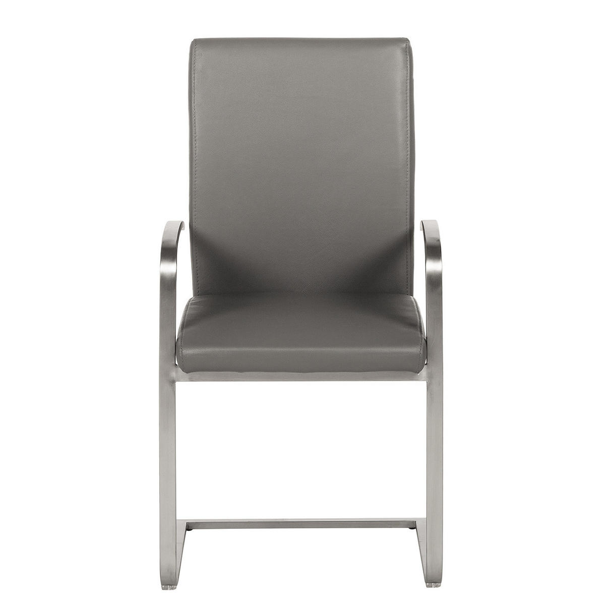 FREISCHWINGER - Edelstahlfarben/Grau, Leder/Metall (51/98/58cm) - home24