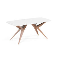 ESSTISCH AXIS - Weiß/Kupferfarben, Holzwerkstoff/Metall (90/180/76cm) - Meblini