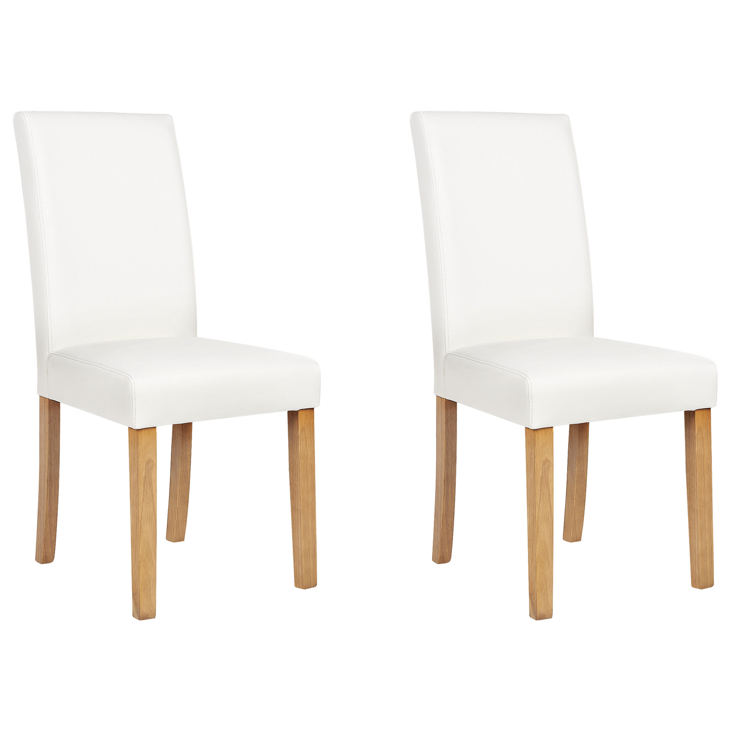 ÉTKEZŐSZÉK 2 darabos Szett Műbőr Fehér Broadway - fehér, textil/fa (43/95/61cm) - Beliani