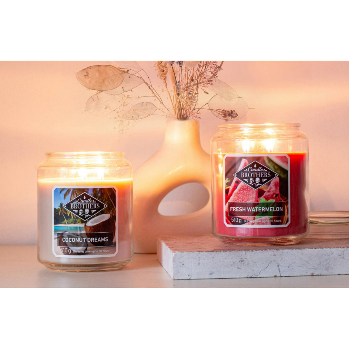 DUFTKERZE CandleBrothers - Braun, Glas/Naturmaterialen (13cm)