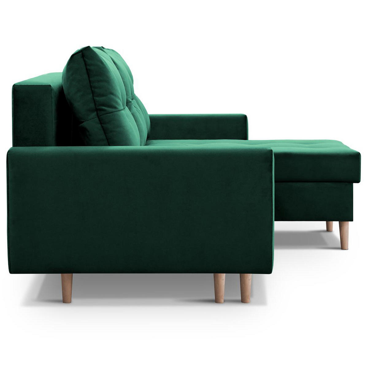 ROHOVÁ POHOVKA Halant s úložným prostorem, univerzální otoman, velurová látka, tmavě zelená - tmavě zelená, textil (220/140cm) - Beautysofa