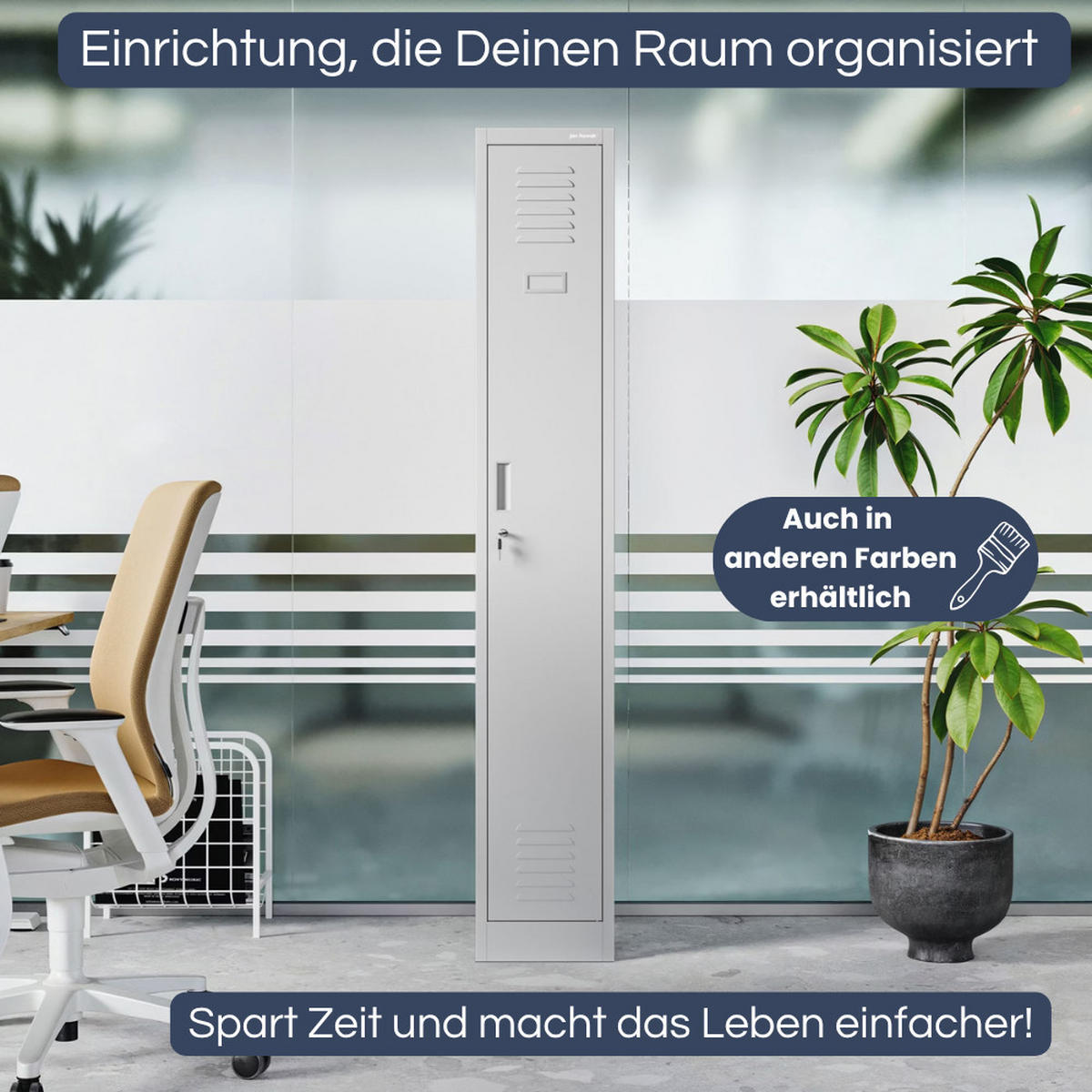 UMKLEIDESCHRANK Spind KACPER 1 Abteil 180x30x50cm Grau - Grau, Metall (30/180/50cm) - Jan Nowak