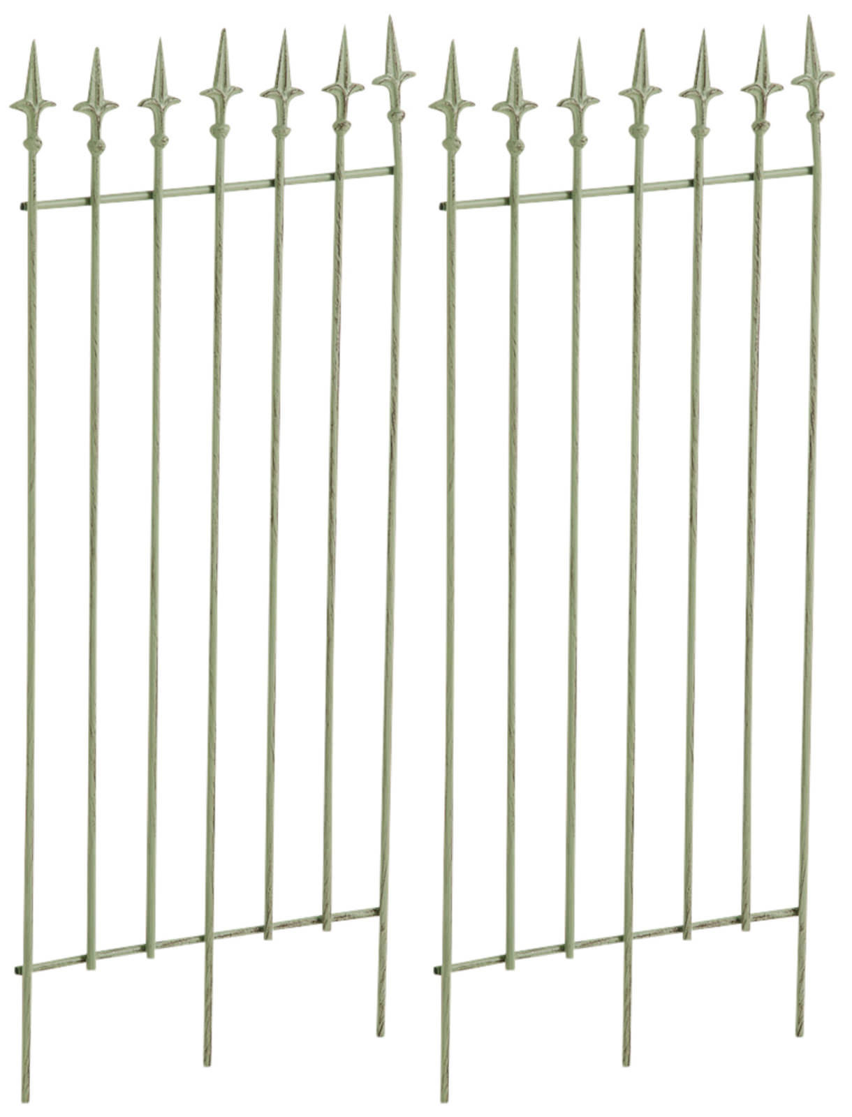 RANKGITTER 2er Set Metall antik-grün - Grün, Metall (50/100/0.7cm) - CLP