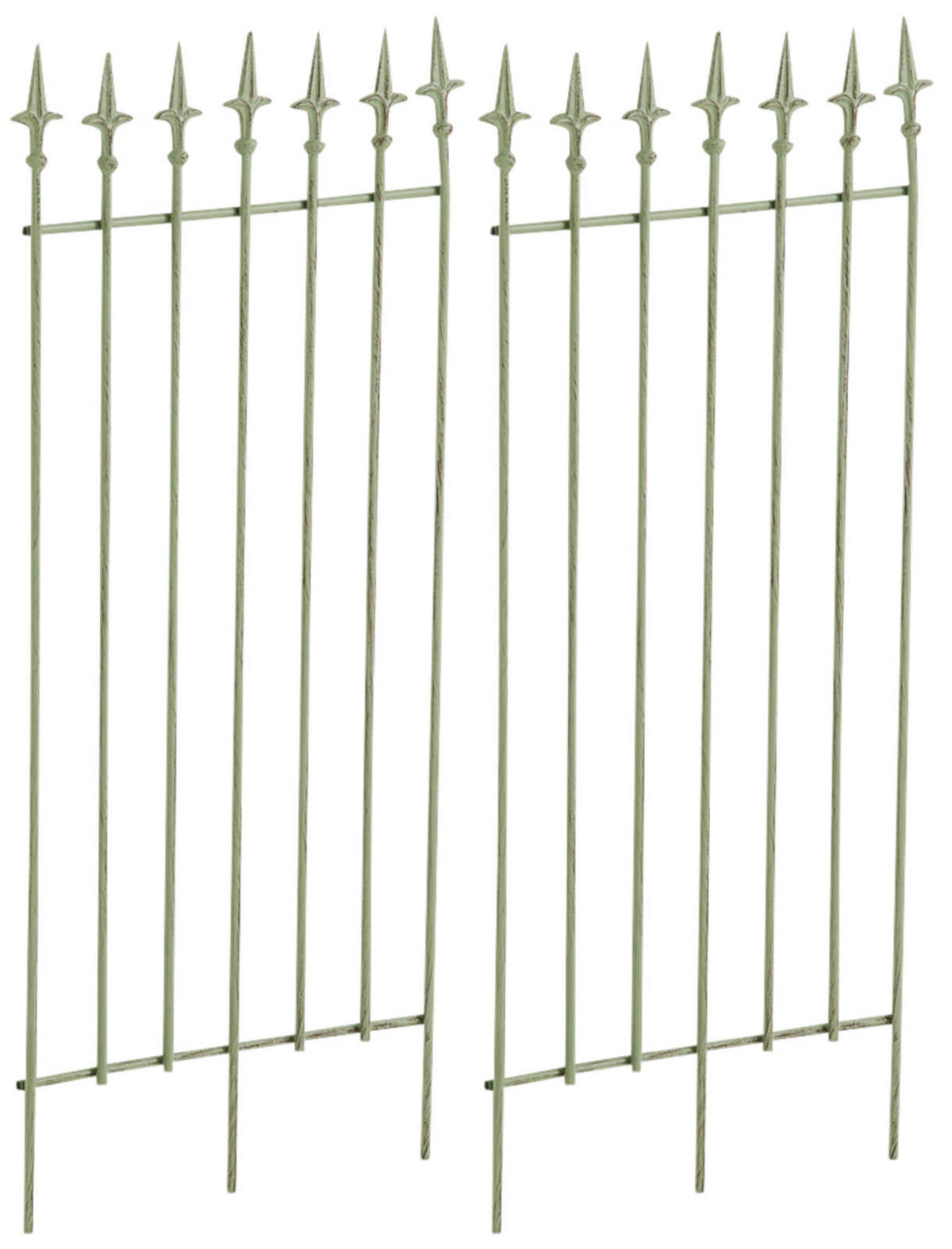 RANKGITTER 2er Set Metall antik-grün - Grün, Metall (50/100/0.7cm) - CLP