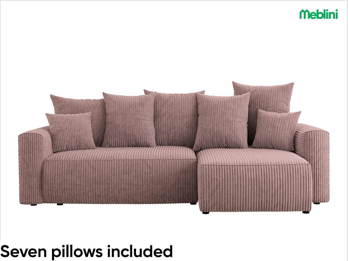 ECKSOFA SOLARIS L - Blau/Pink, Holzwerkstoff (238/142cm) - Meblini