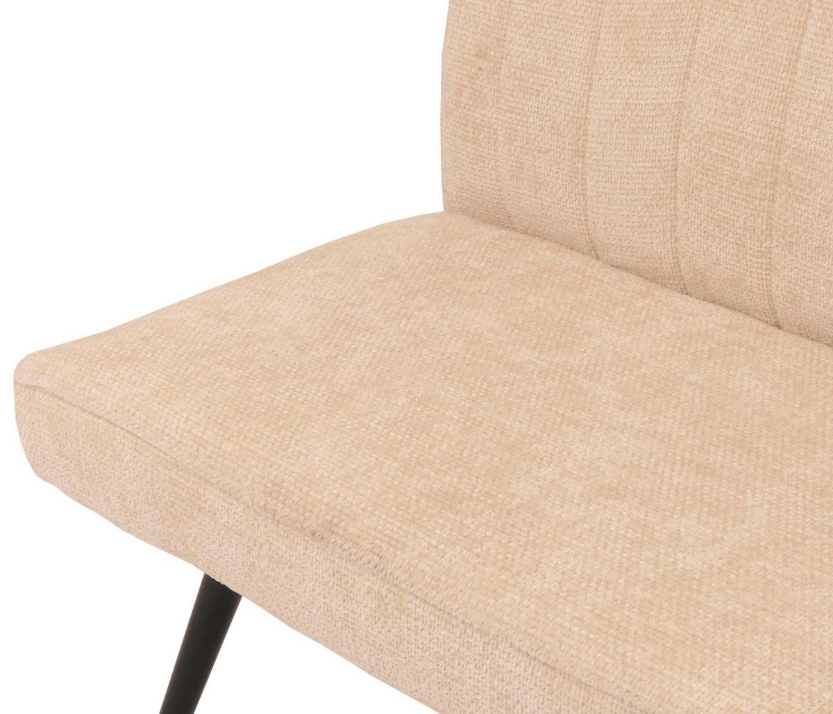 SITZBANK 90x160x60cm Sitzhöhe 48cm Rückenlehne Stoff/Textil Chenille Metall 160cm Creme-Beige - Beige, Textil (160/90/60cm) - BERLINLODGE