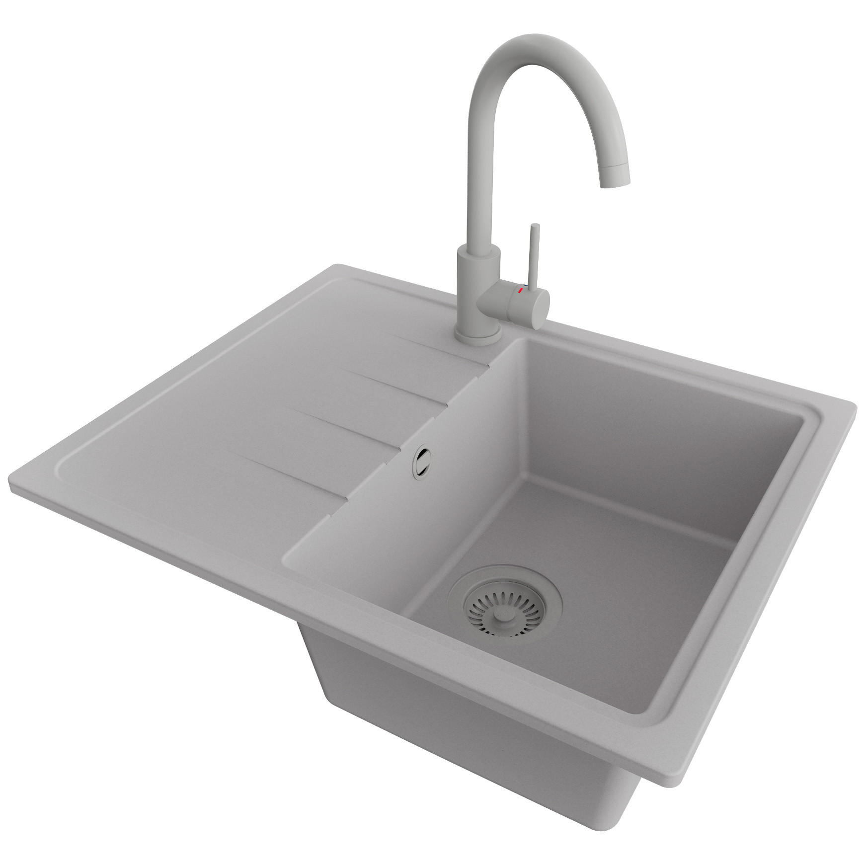Primagran Granitspüle Grau, Grau, Grau 62x19x50 cm