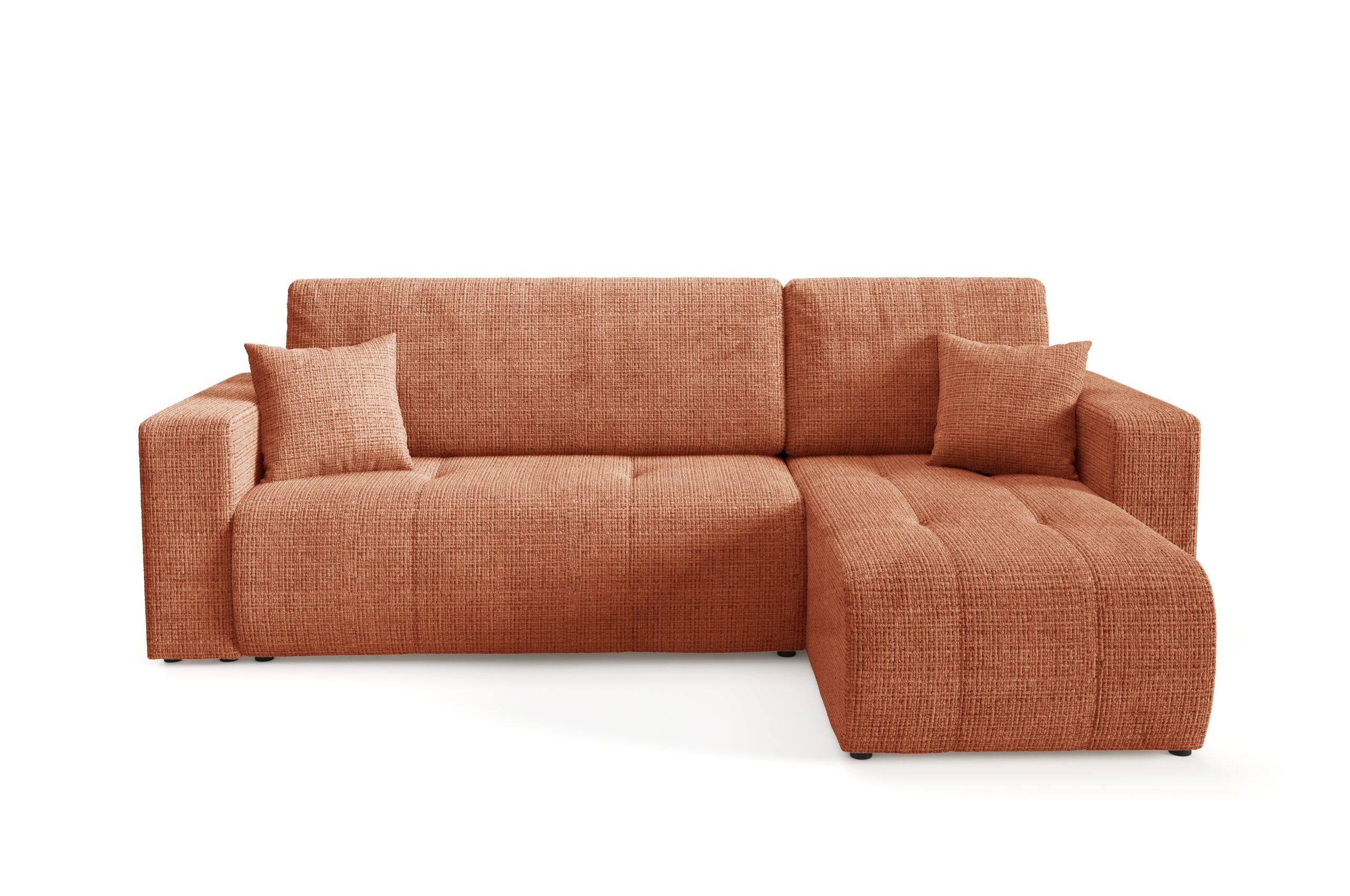 ECKSOFA mit Schlaffunktion Orange - Orange, Textil (244/145cm) - Furnisell