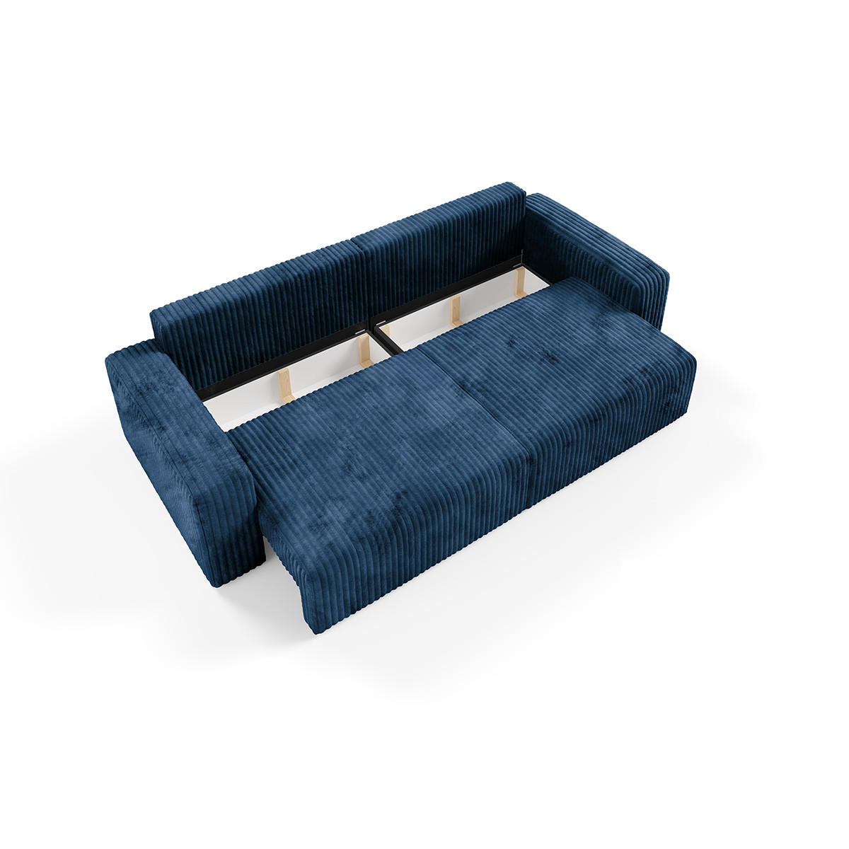 SOFA Angela 3 Sitzplätze Marineblau - Blau, Holz (252/86/105cm) - Petits-meubles