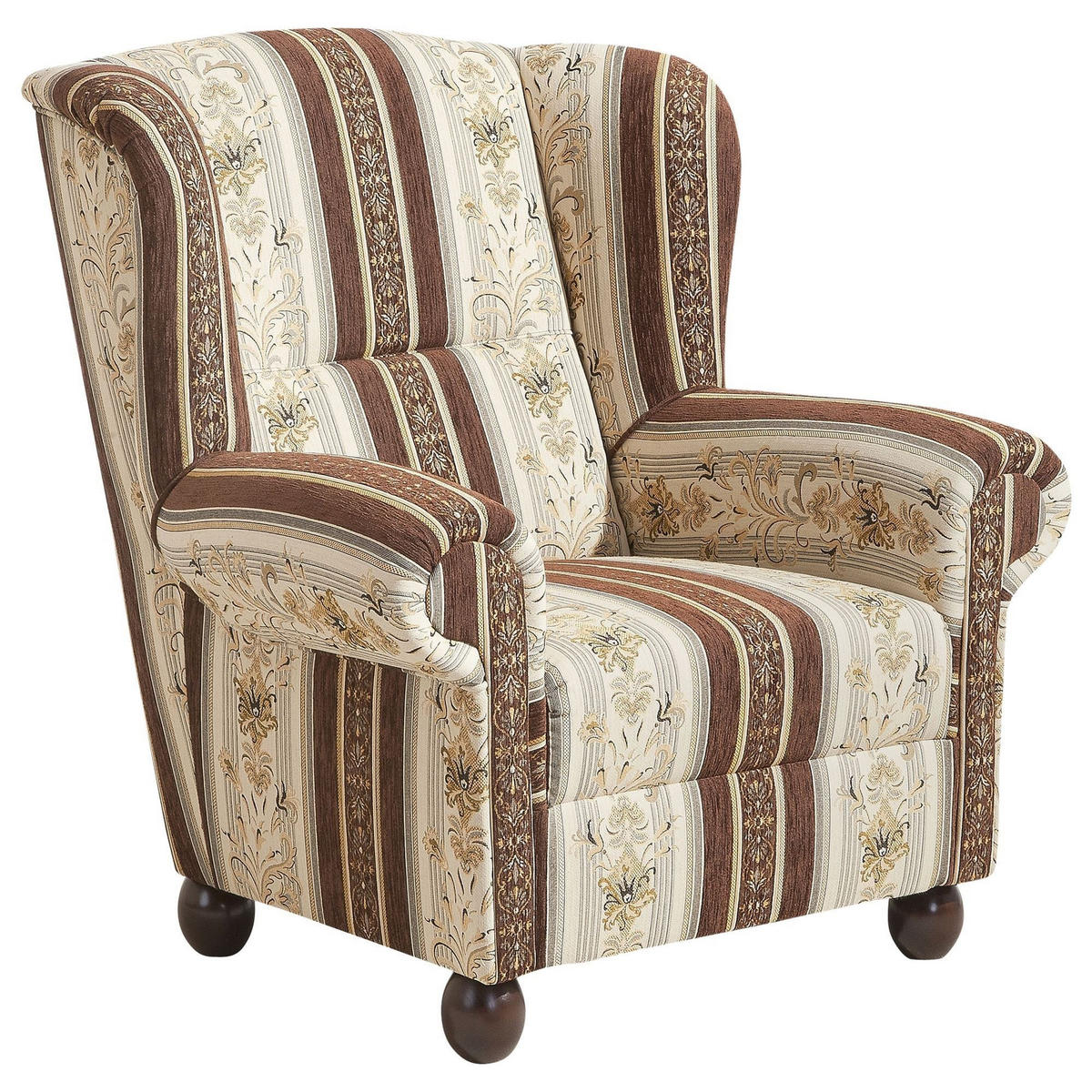 OHRENBACKENSESSEL Kasha Bezug Chenille Buche nussbaum dunkel / braun - Wengefarben/Braun, Kunststoff (93/103/87cm) - 58aufmkessel