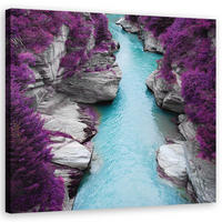 WANDBILD landschaften lila - Lila, Textil (50/50cm) - Feeby