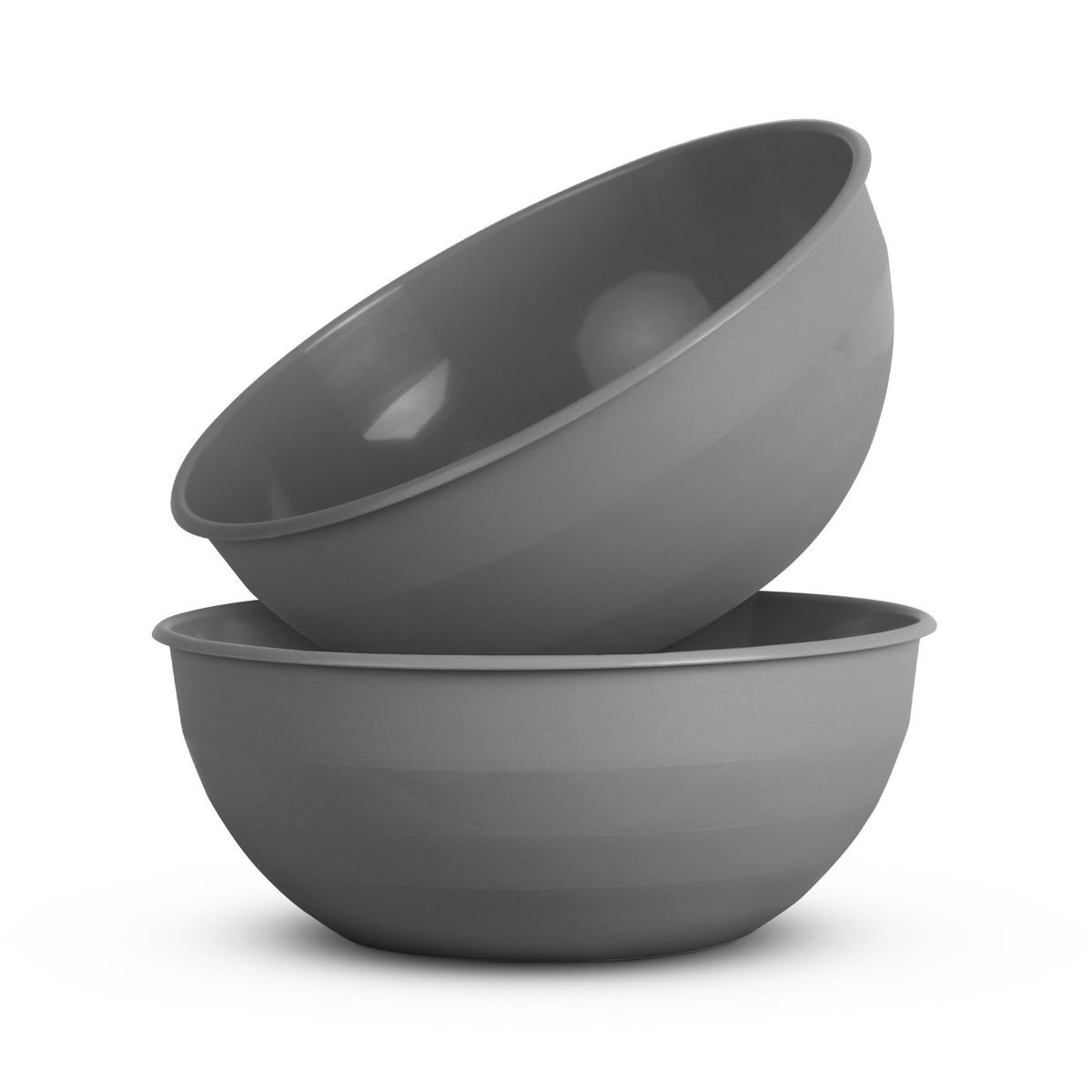 SCHÜSSEL Kunststoff Ø25,5 cm Grau 2er-Pack - Grau, Kunststoff (25/25/10cm)