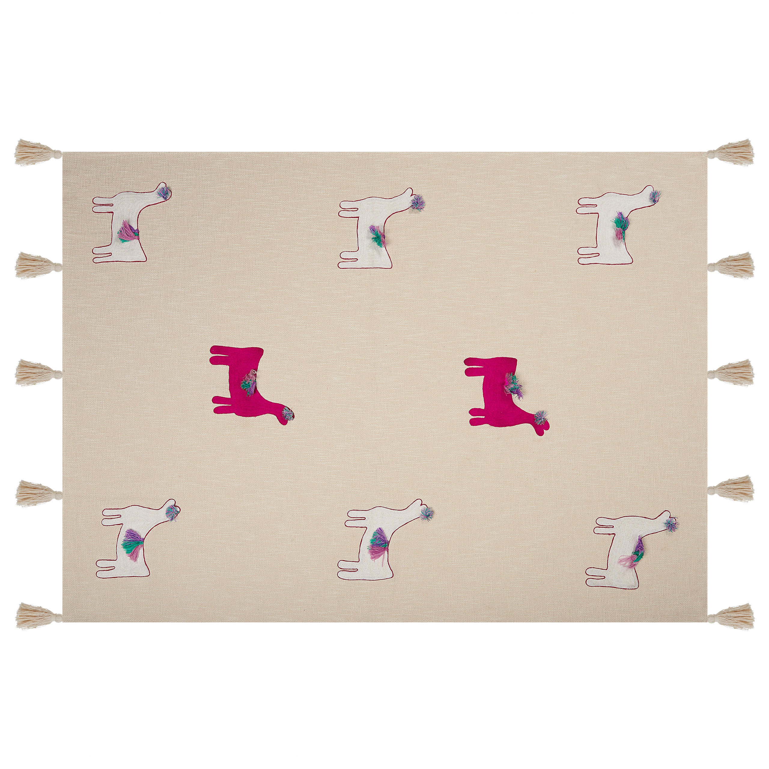 DECKE Beige Nandyal 130/180 cm - Beige, Naturmaterialen/Textil (130/180cm) - Beliani