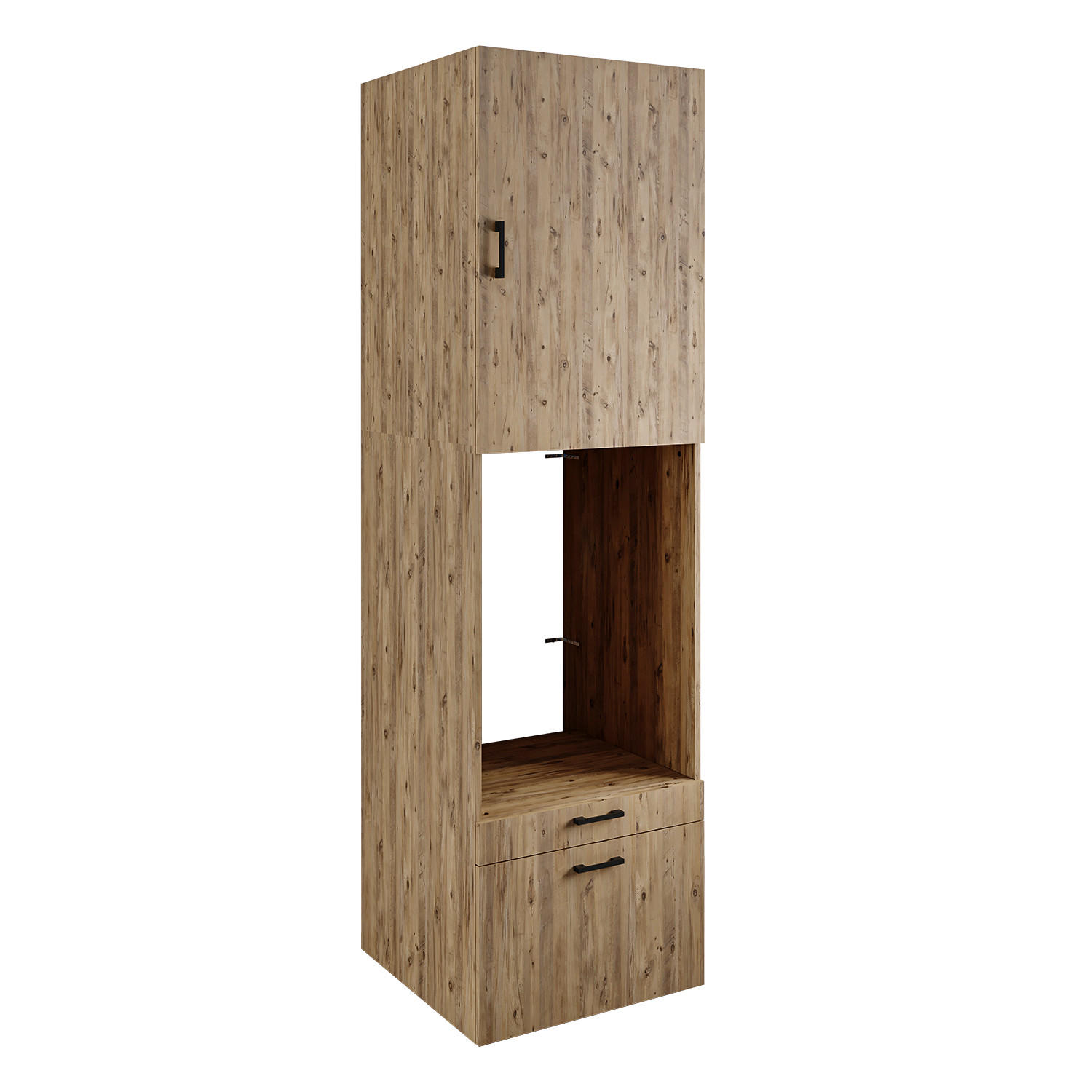 WASCHMASCHINENSCHRANK Serie 2 67cm Breit, 240cm Hoch - Eichefarben, Holzwerkstoff (67/240/67cm)