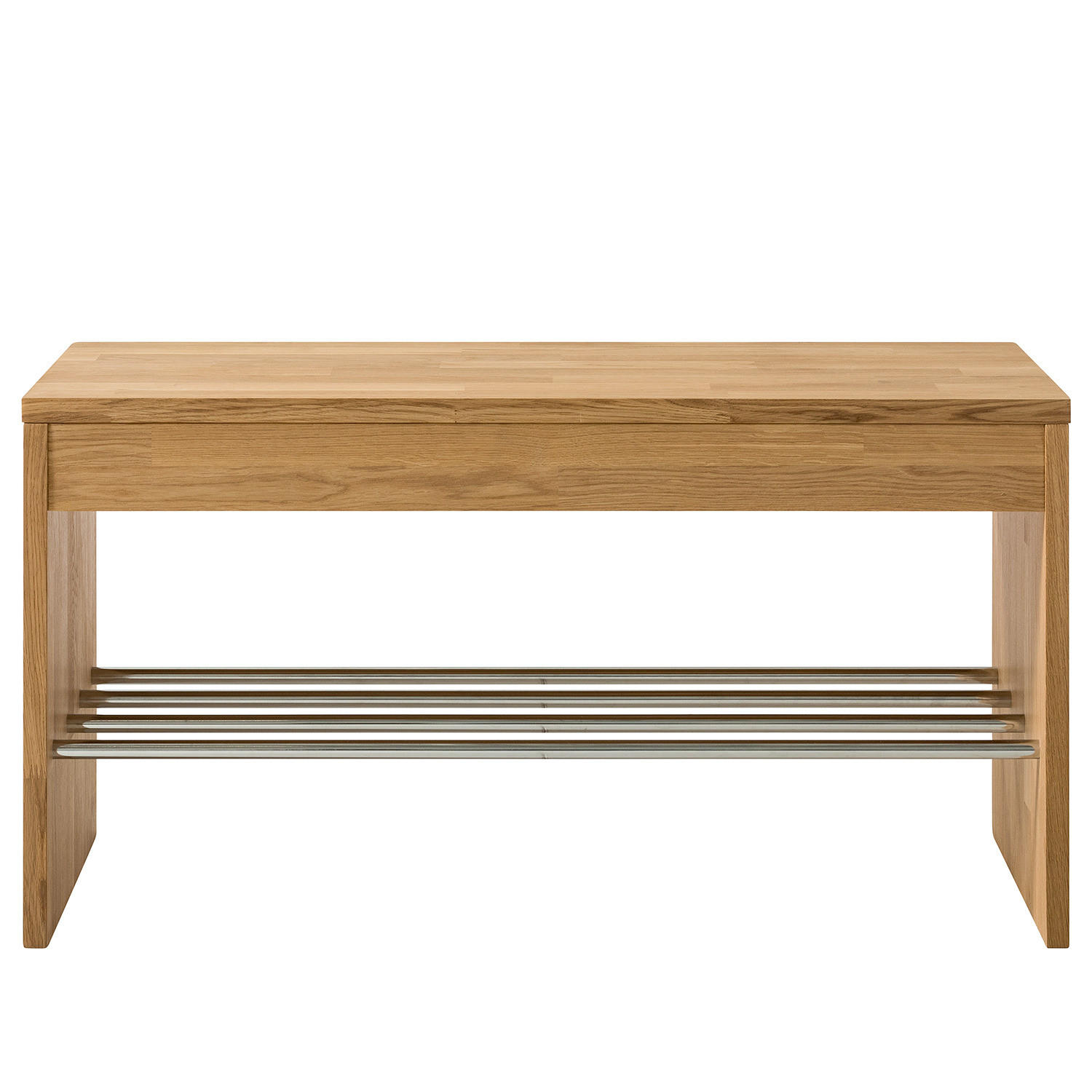 GARDEROBENBANK - Eiche massiv - Eichefarben, Holz (85/45/40cm) - home24