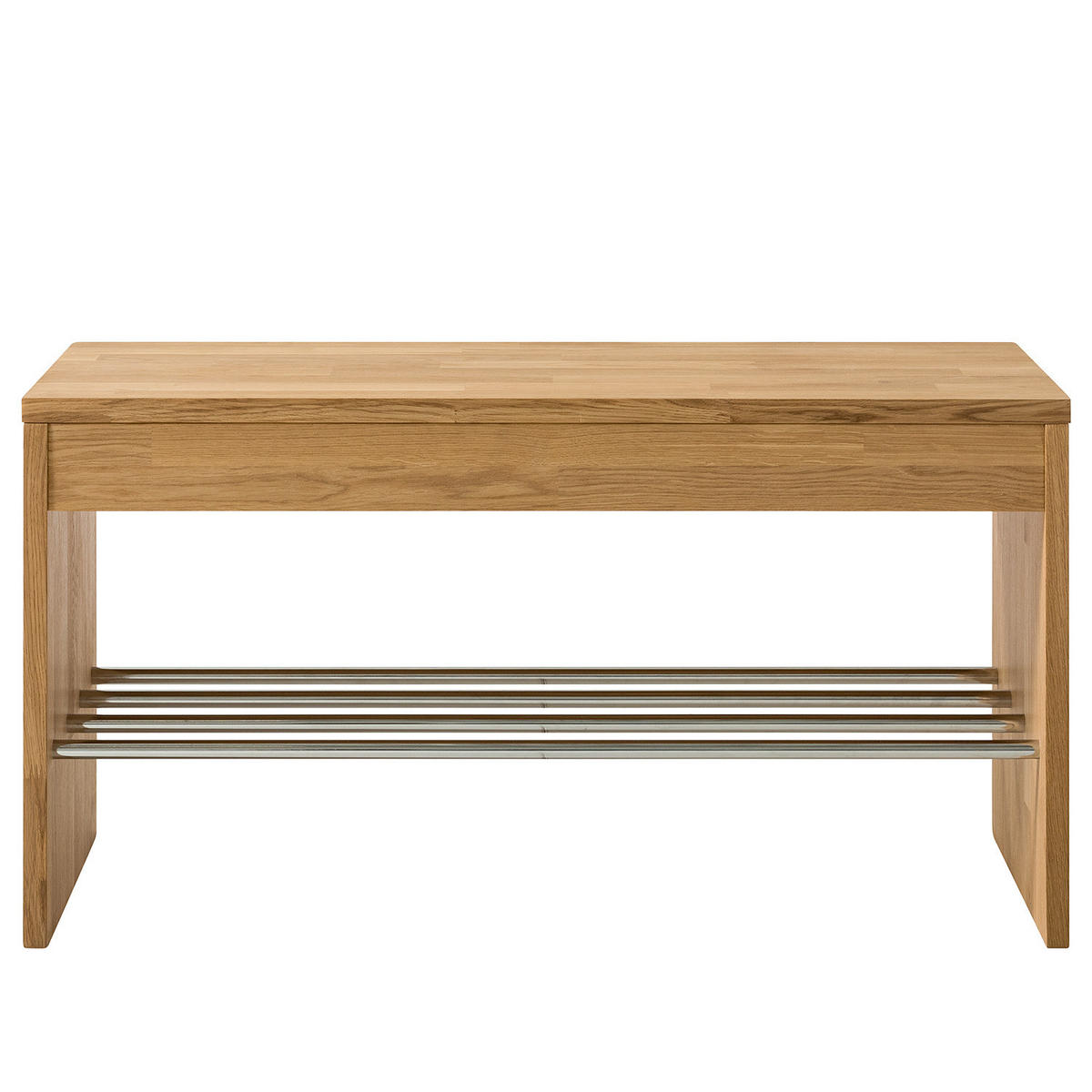 GARDEROBENBANK - Eiche massiv - Eichefarben, Holz (85/45/40cm) - home24