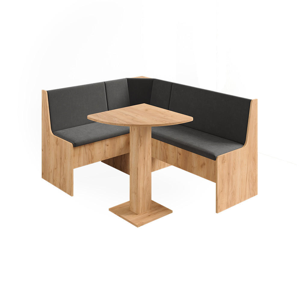 ECKBANKGRUPPE Ramon, Goldkraft Eiche, 137.6 x 92.8 cm mit ecktisch - Honigeiche, Holzwerkstoff (60/75/60cm) - Vicco
