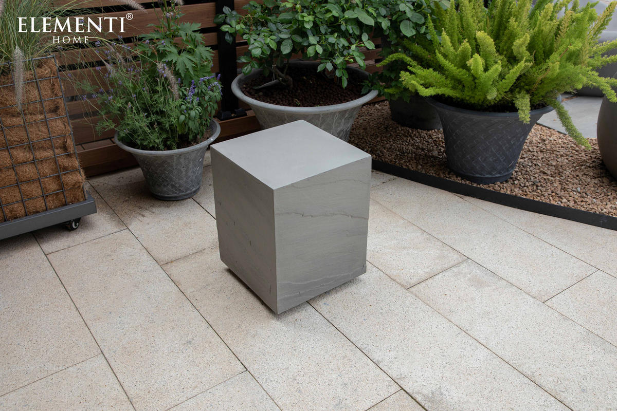 BEISTELLTISCH COLORADO aus GF-Beton, Wetterbeständig, 35x35x46 cm - Grau, Naturmaterialien (35/35/46cm) - Elementi