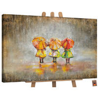 GEMÄLDE Sommerregen auf Keilrahmen 140x100 cm - Orange, Holz (140/100cm) - YS-art gallery