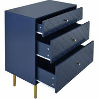 KOMMODE 75/40/89 cm mit 3 Schubladen und Metallbeinen in Marineblau - Dunkelblau, Holz (75/89/40cm) - BEAOK