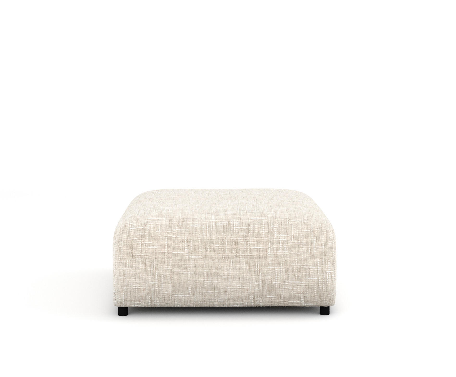 POUF S Zanzibar Creme Webstoff - Creme/Schwarz, Holz/Holzwerkstoff (88/37/88cm) - Maison de Reve