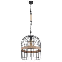 LED HÄNGELAMPE HALIA Schwarz Hanfseil - Schwarz, Metall (35/35/140cm) - Globo Lighting