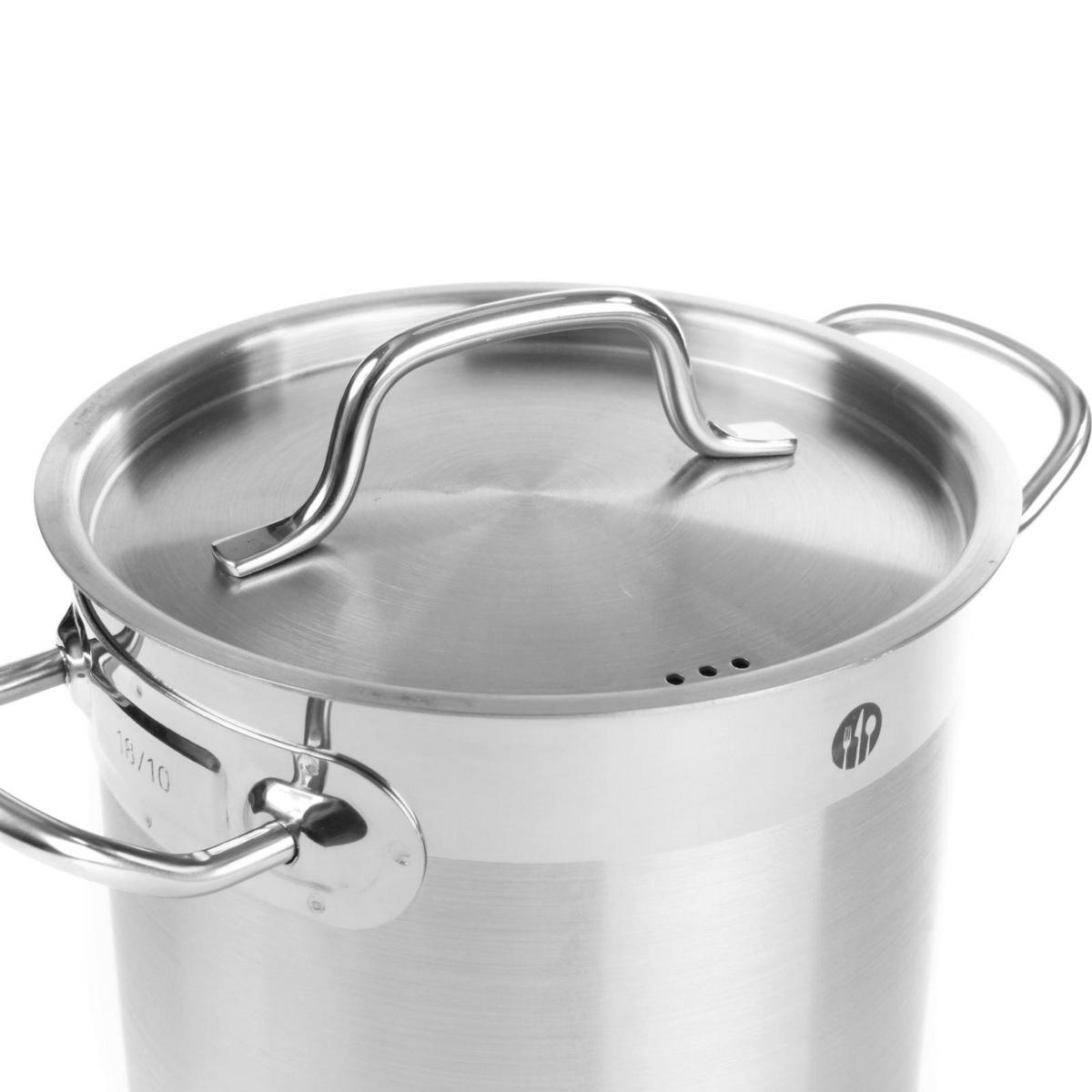 PROFI Line mittelgroßer Topf mit Deckel, 15 l Durchmesser 320 x 190 mm (Höhe) - Hendi 831601 - Schwarz/Weiß, Metall (25/30/25cm) - Hendi