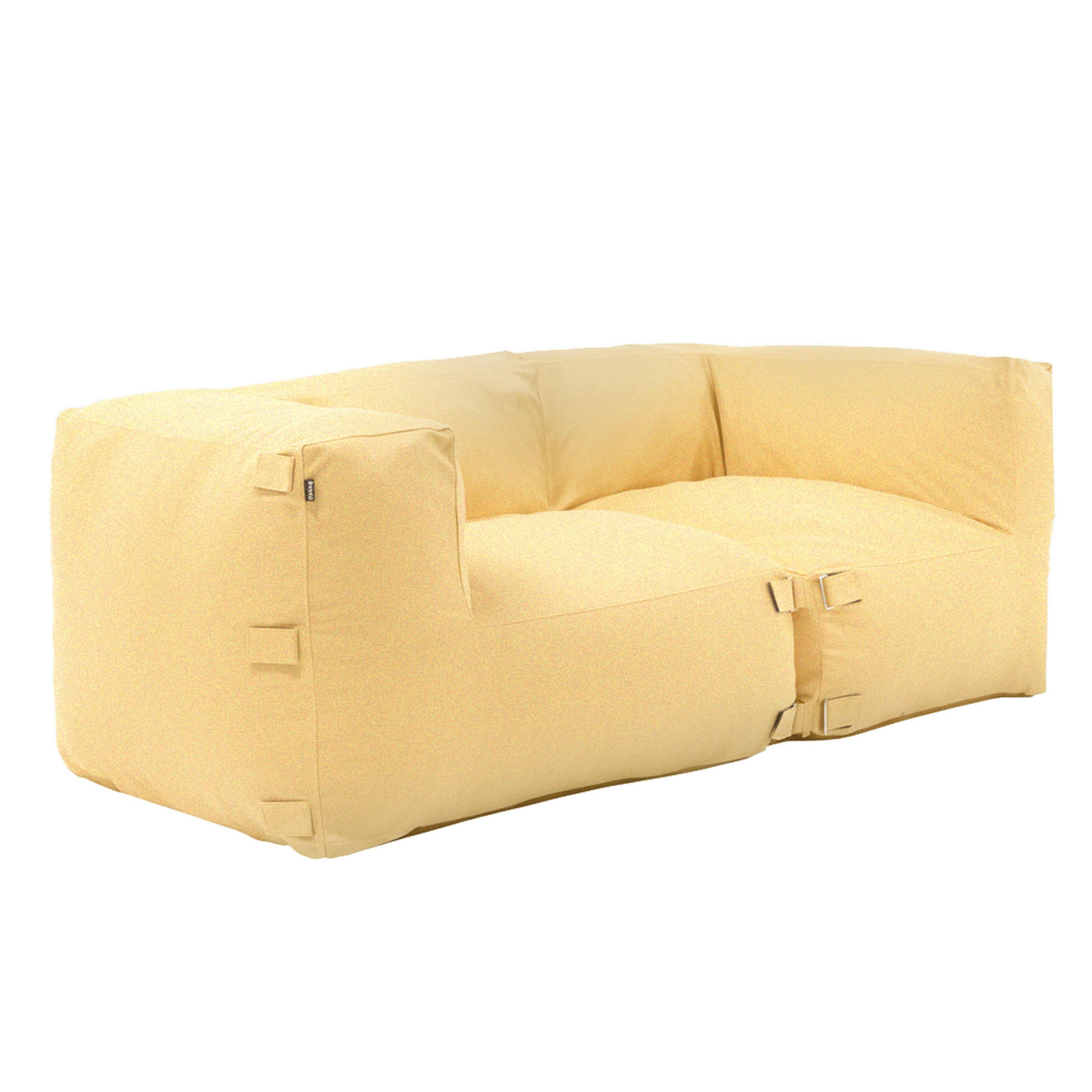 GARTENSOFA mit 2 Sitzplätzen, Hellgelb - Gelb, Textil - Oviala