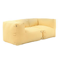 GARTENSOFA mit 2 Sitzplätzen, Hellgelb - Gelb, Textil - Oviala