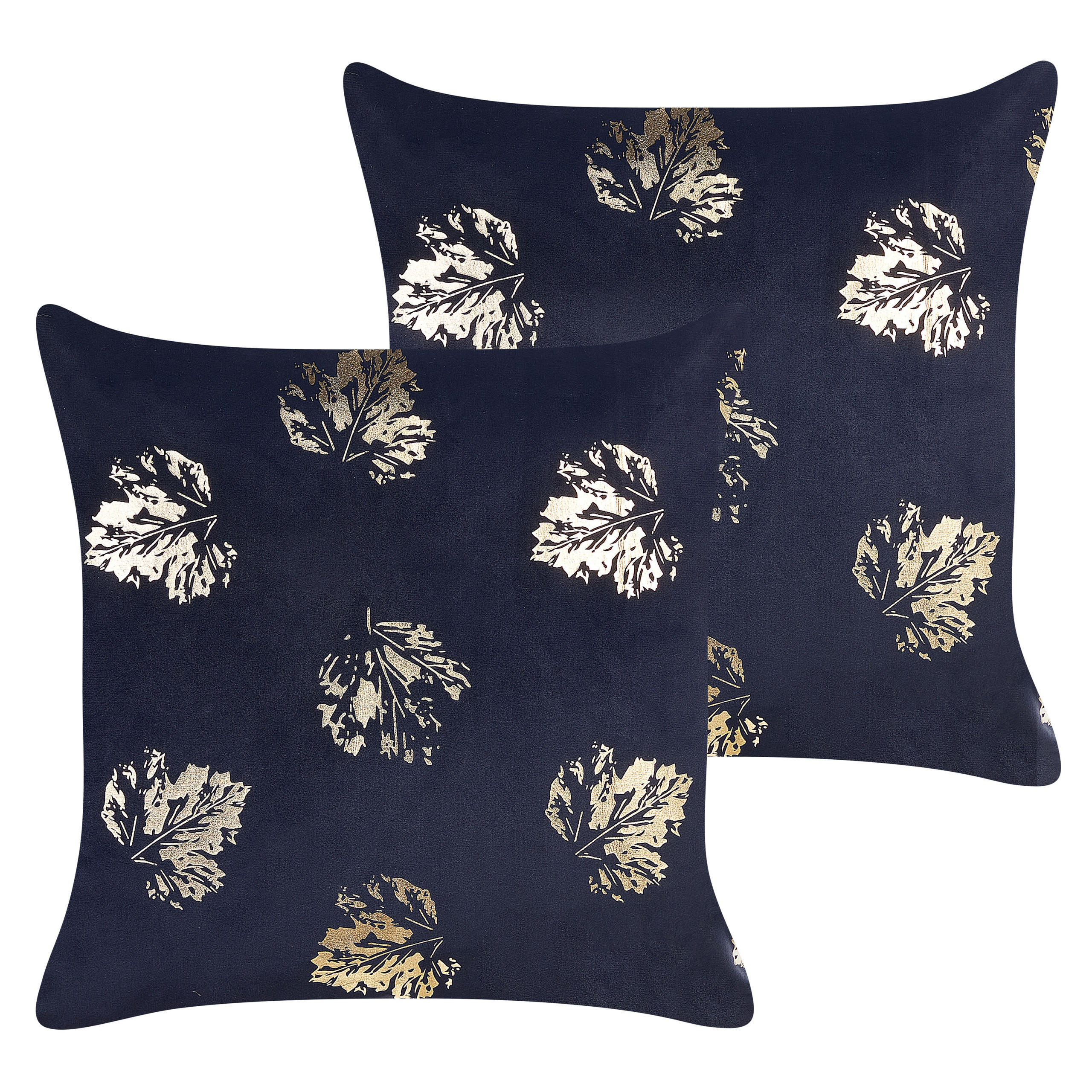 DEKOKISSEN 2er-Set Schwarz 45/45 cm Goldenrod - Schwarz, Textil (45/45cm) - Beliani