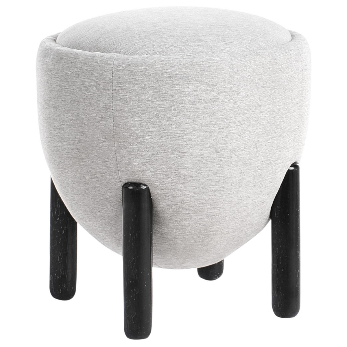 POUF Grau Archie - Schwarz/Grau, Textil (47/48/47cm) - Beliani