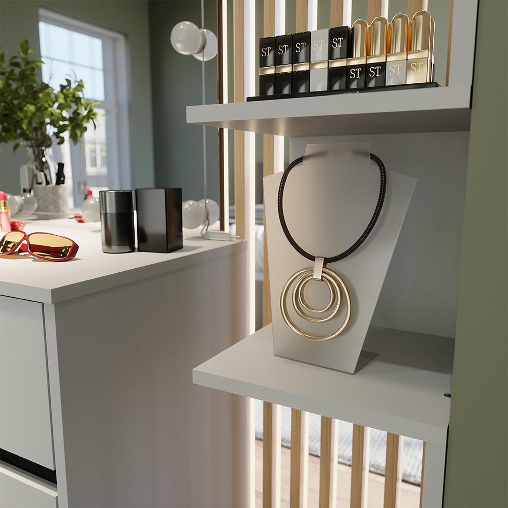 ECKREGAL Paolo Weiß 28 x 116.4 cm 2er Set - Weiß, Holzwerkstoff (28/116.4/28cm) - Vicco