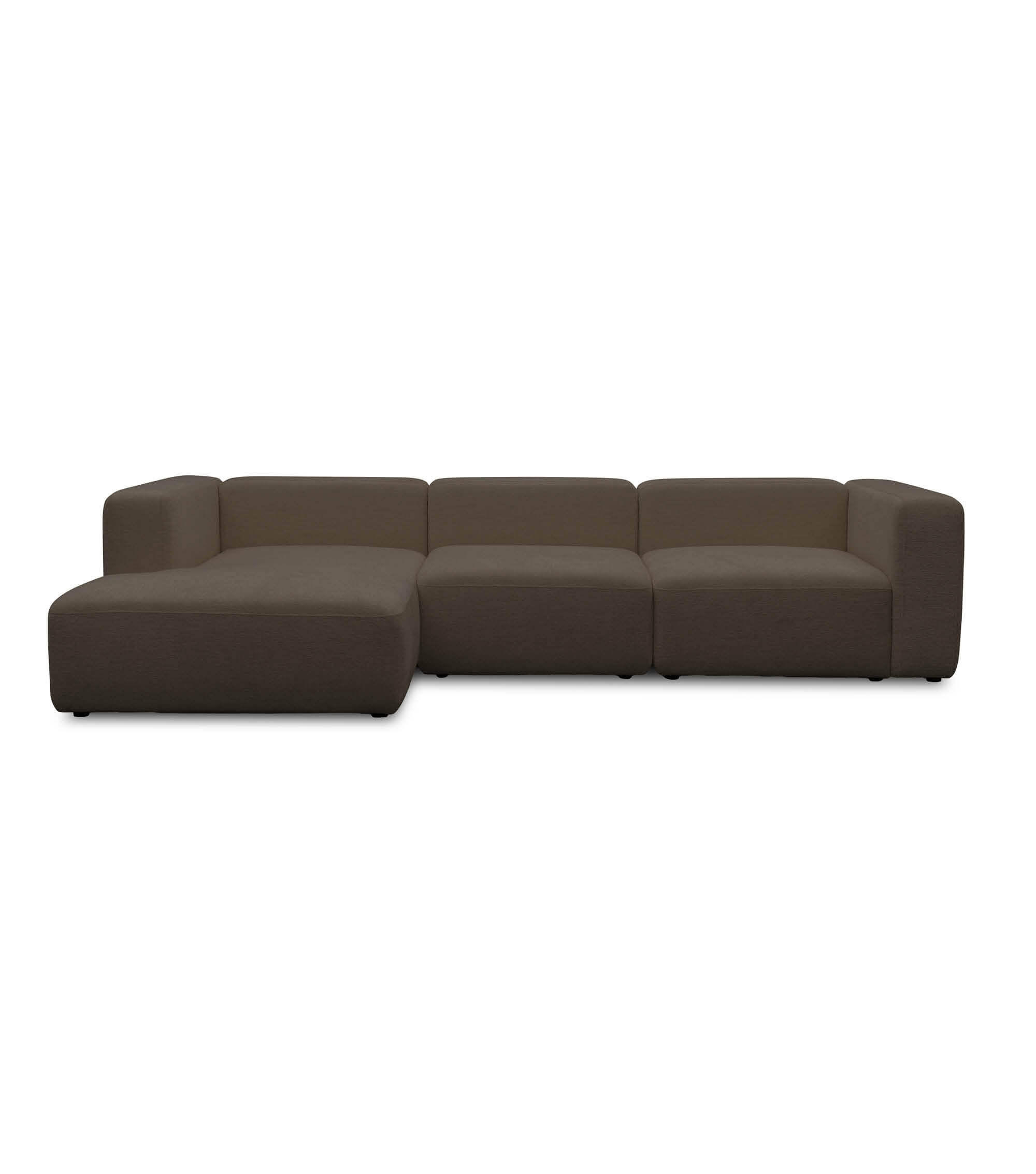 ECKSOFA modular Cubo 4-Sitzer - Braun, Textil (314/179cm) - Mokebo