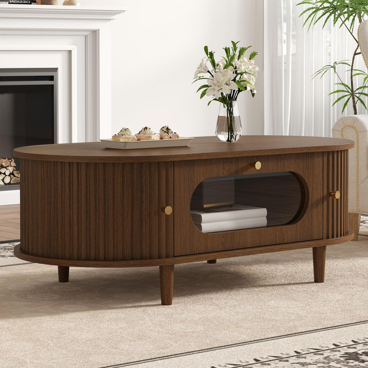 COUCHTISCH Walnuss - Braun, Holzwerkstoff (100/50/36cm)