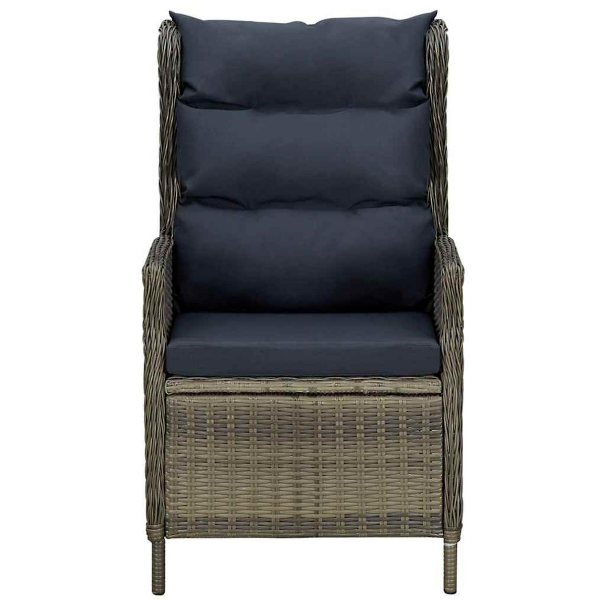 GARTENSESSEL mit verstellbarer Rückenlehne und Auflagen, 57/88/100 cm, aus Poly Rattan, Braun - Braun, Naturmaterialien/Textil (88/100/57cm) - vidaXL