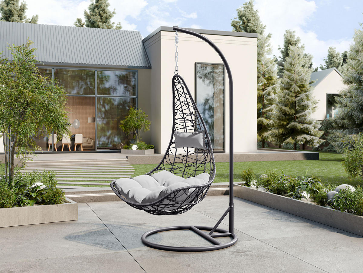 HÄNGESESSEL Boho - Grau, Metall (95/195/95cm) - MIRJAN24