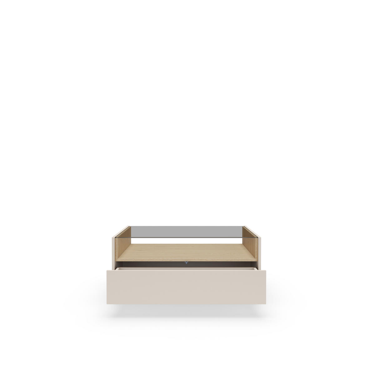 COUCHTISCH: beige + cremona Eiche, 96 x 43,4 x 67,2 cm - Beige, Holzwerkstoff (67.2/96/43.4cm) - 3XE LIVING