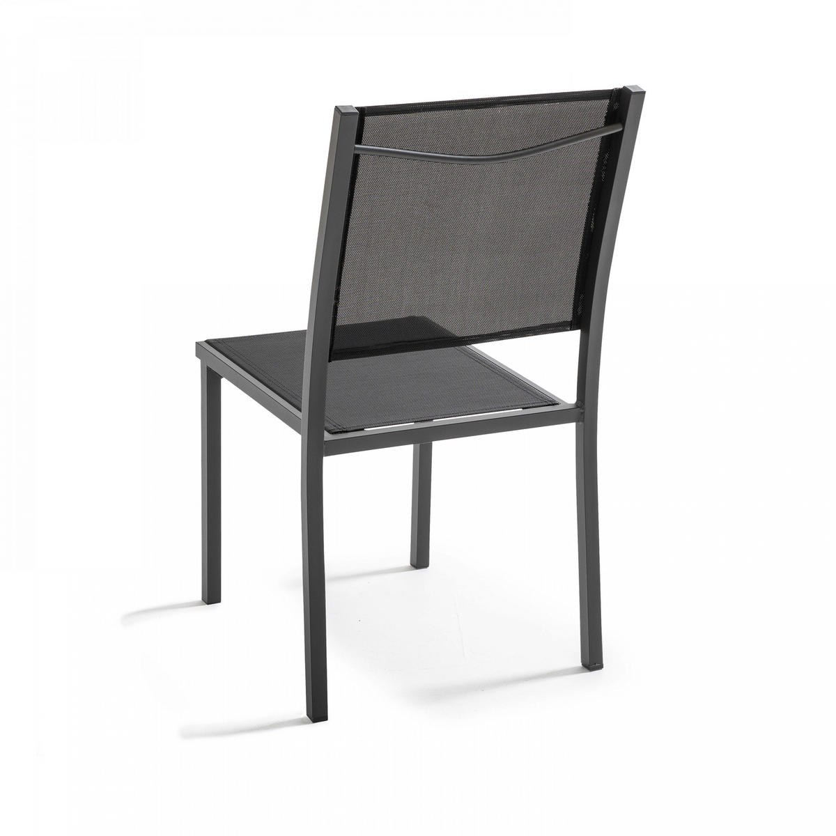 GARTENSTUHL 2-tlg., Schwarz - Schwarz, Metall (60/90/48cm) - Oviala