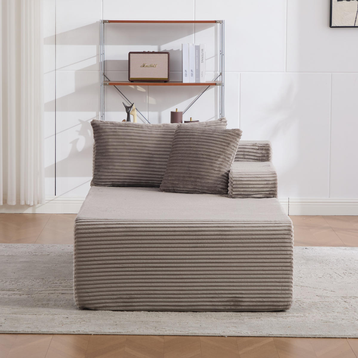 SOFAELEMENT 174/100/74.5 cm Grau mit rutschfestem Boden - Grau, Textil (100/74.5/174cm) - Oxeza